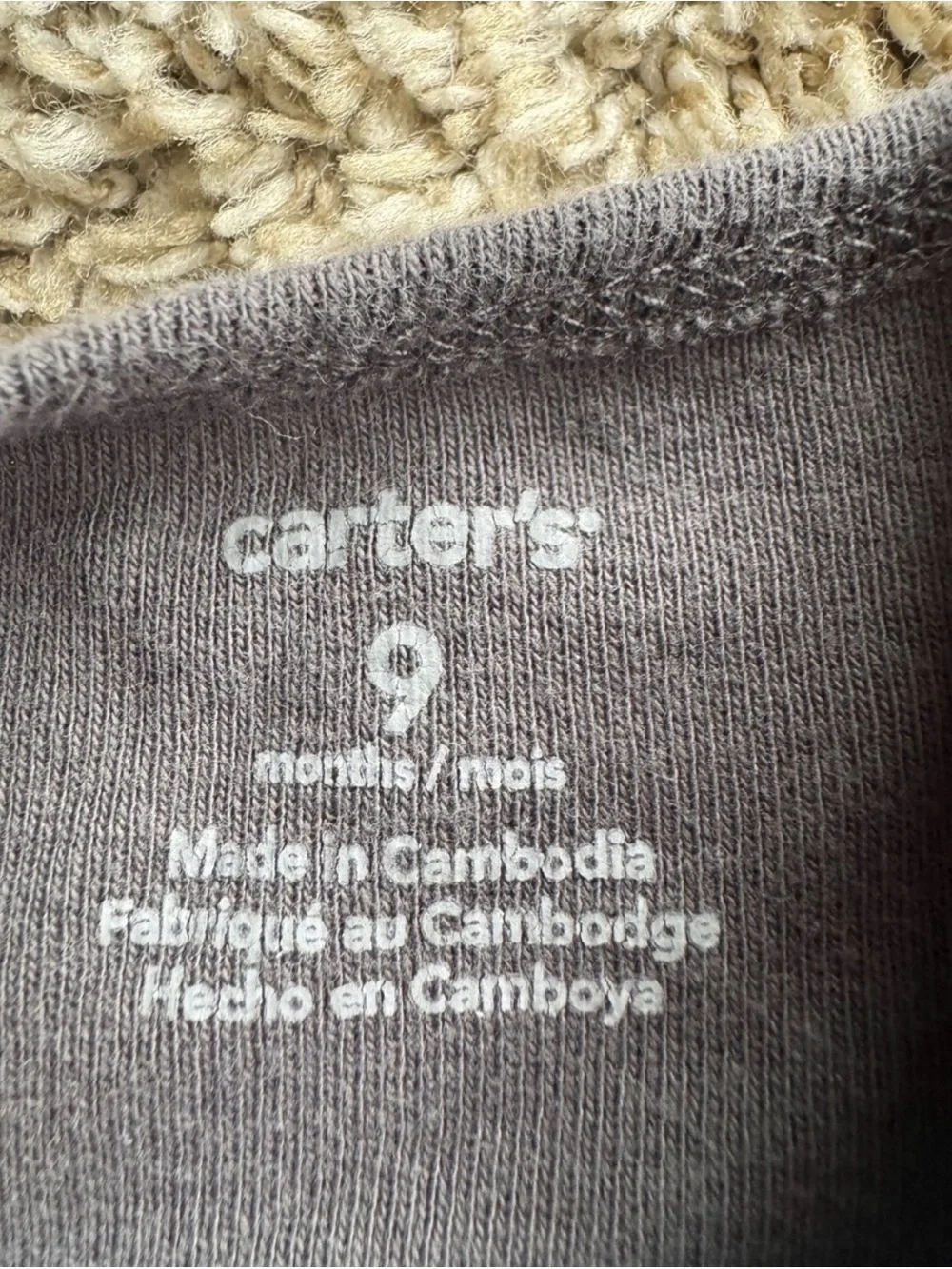 Carter’s Baby Boys 9 Months Mommy’s Hunk Gray Short Sleeve Bodysuit